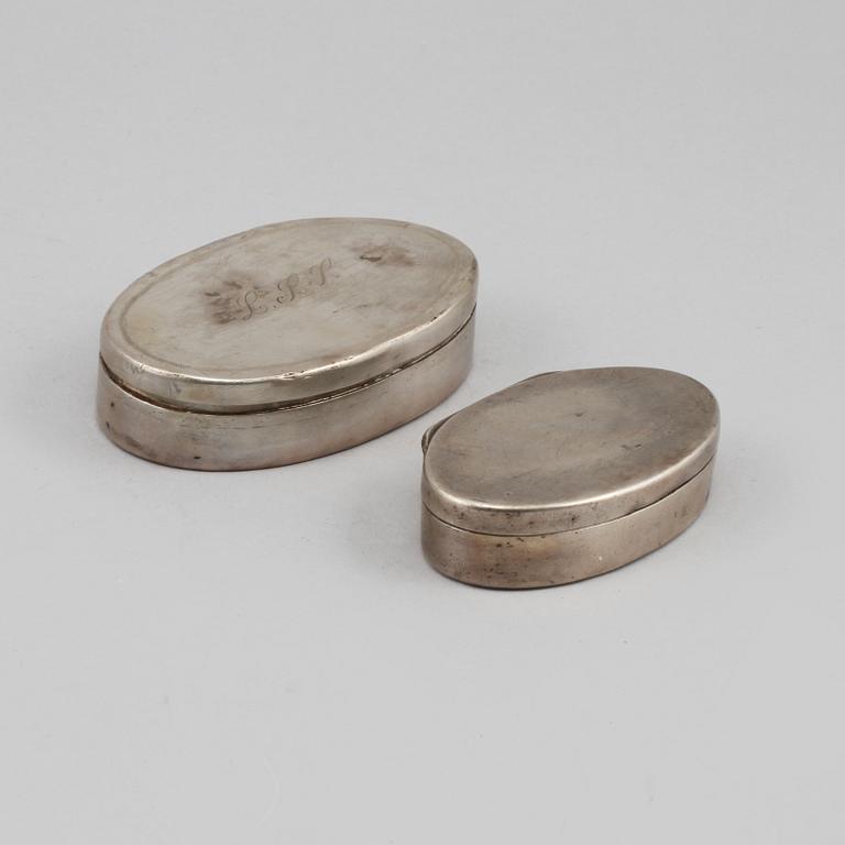 DOSOR, 2 st, silver, Sverige, 1800-tal, vikt 85 gram.