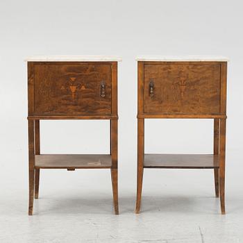 A pair of bedside tables, 1920's/30's.