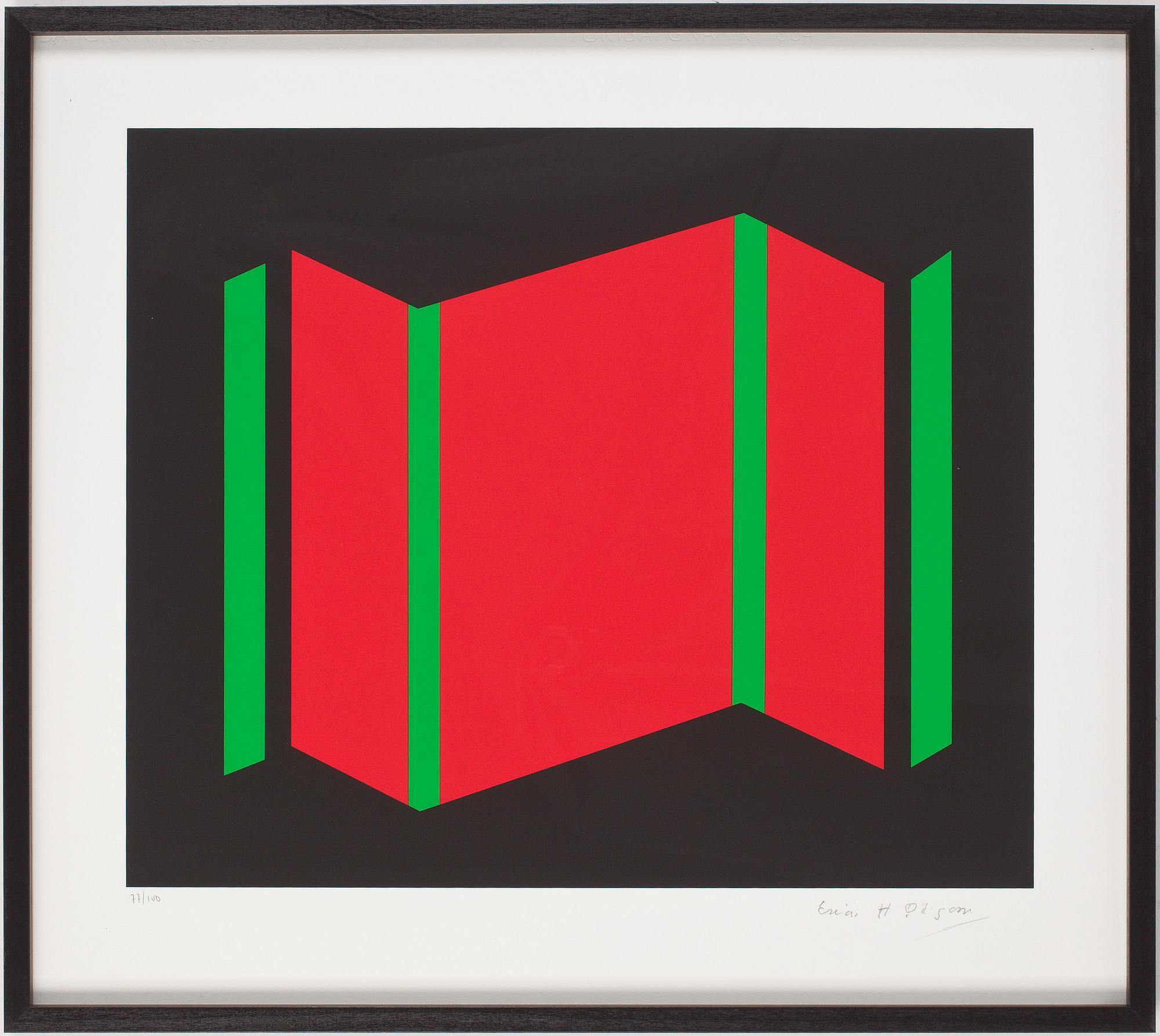 ERIC H OLSON, färglitografi, signerad o numrerad 77/100.
