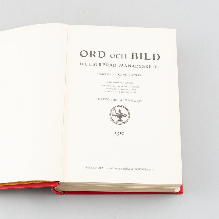 Book, "Ord och Bild", Wahlström & Widstrand, 1910.