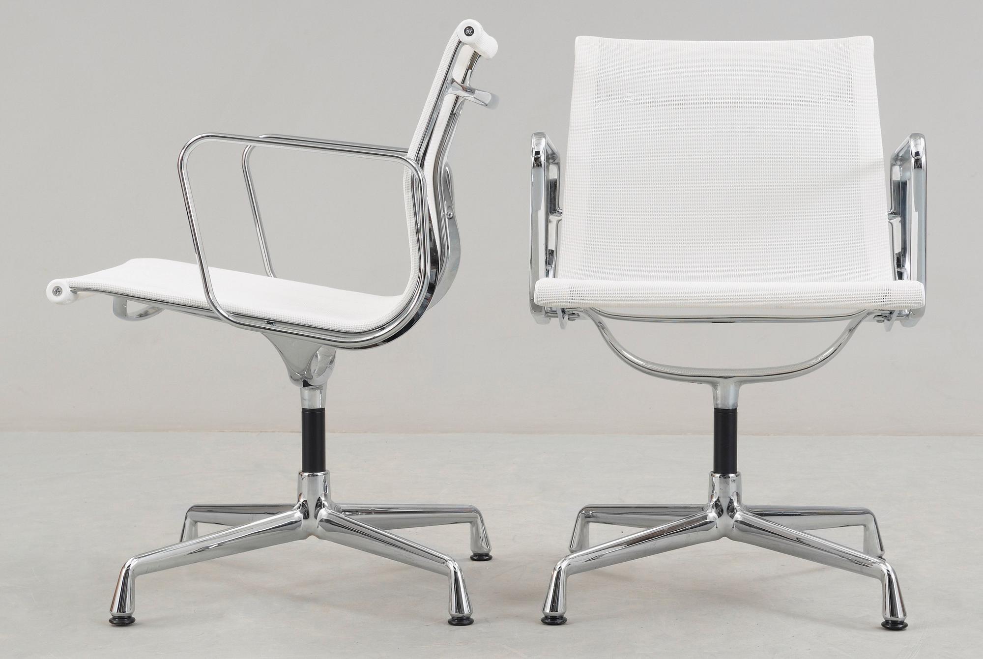 CHARLES & RAY EAMES, karmstolar, "Aluminium Group, EA 107", ett par, Vitra.