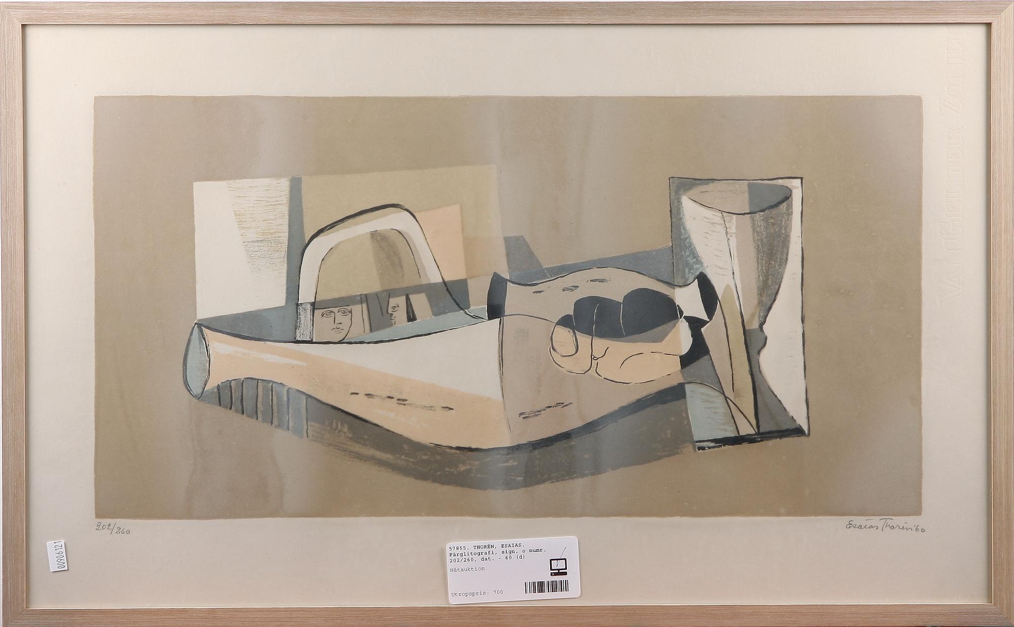 THORÉN, ESAIAS. Färglitografi, sign. o numr. 202/260, dat. - 60.