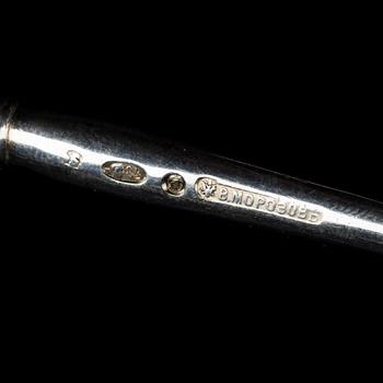 SERVERINGSBESTICK, silver, (В. Морозовь) V. Morozov Hovleverantör S:t Petersburg, Ryssland 1892-1908.