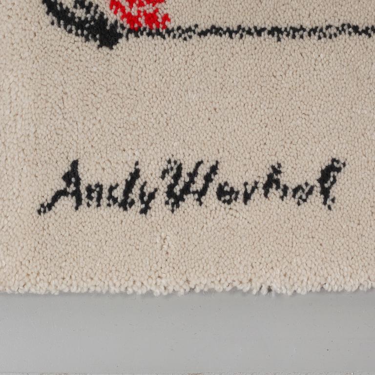 A rug after Andy Warhol, "Campbells Tomato Soup", by Ege Artline, second half of the 20th century, 87 x 81 cm.