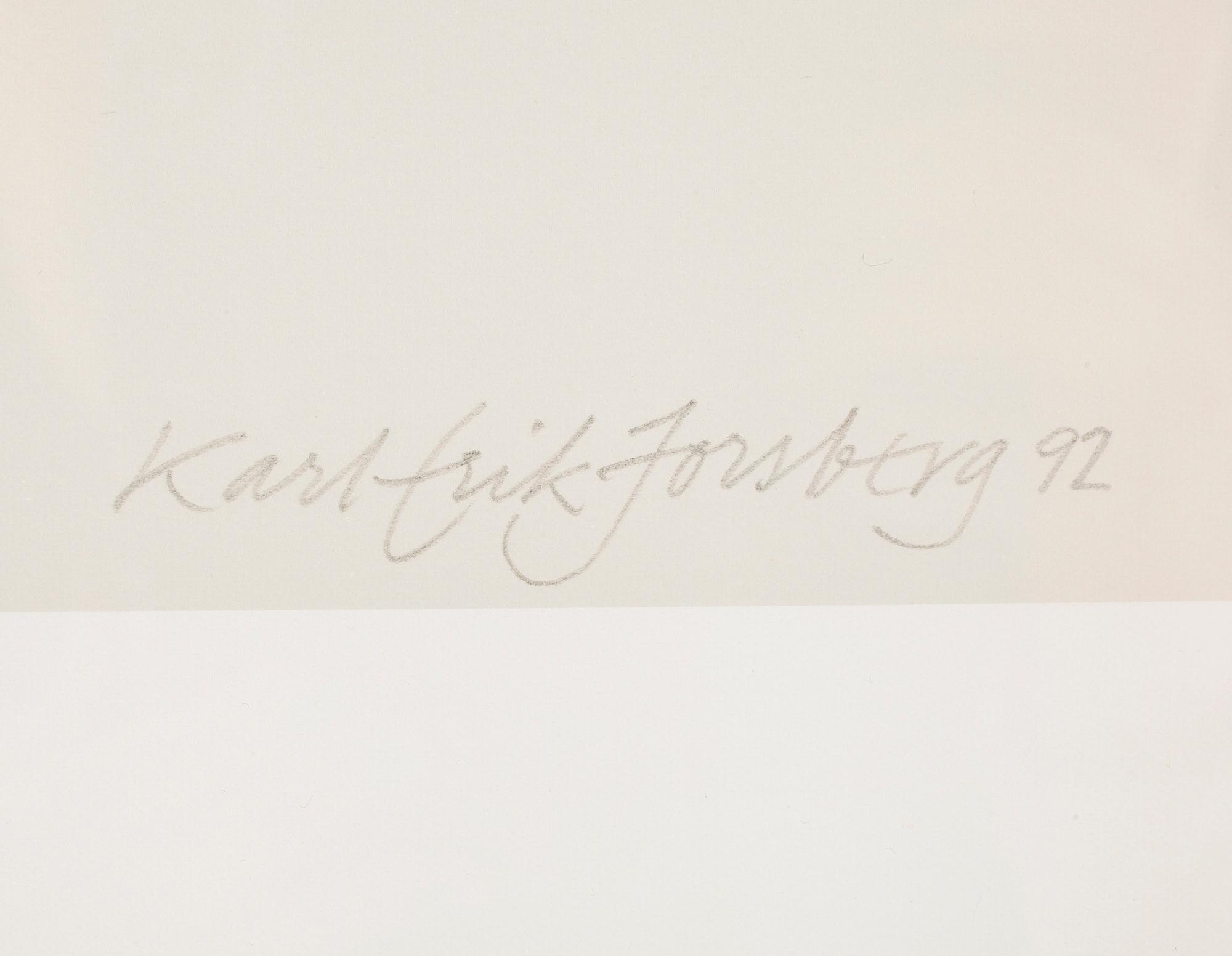 KARL-ERIK FORSBERG, färglitografi, signerad o numrerad 60/150, daterad  -92.