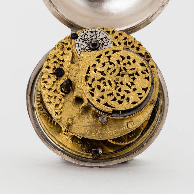 Johan Khornman(Kornman) pocket watch, silver, probably Austria ca 1700.