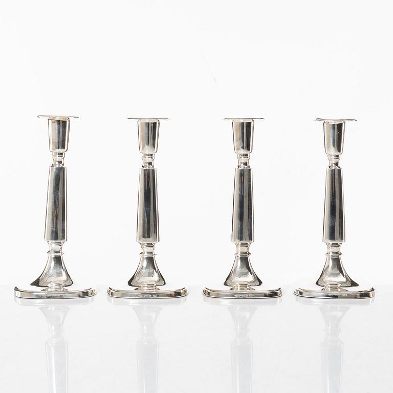 Tore Eldh, candlesticks, 4 pcs, silver K&EC, 1967, Ceson, Gothenburg 1995.