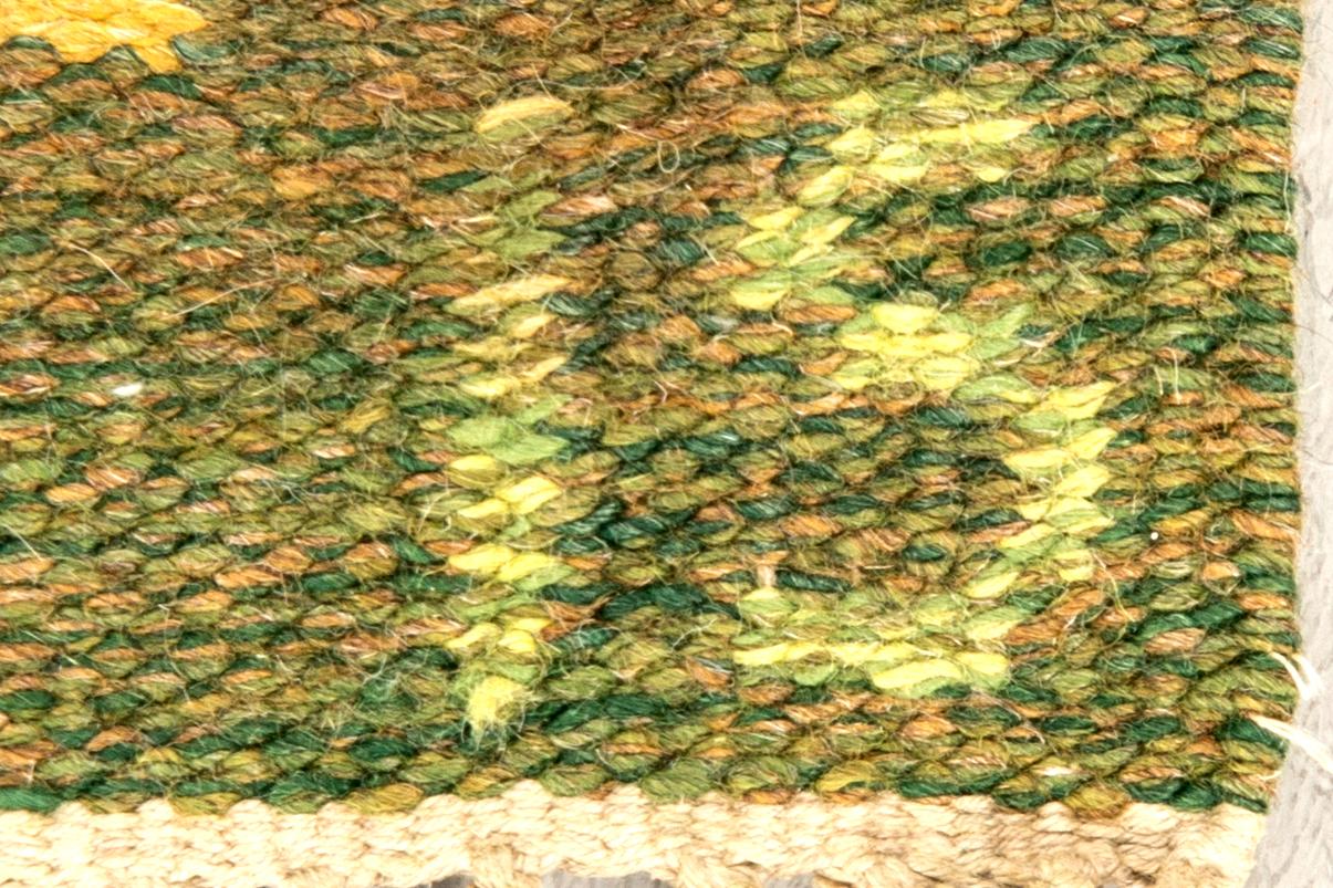 Ingegerd Silow, a signed rölakan rug measuring 239x160 cm.