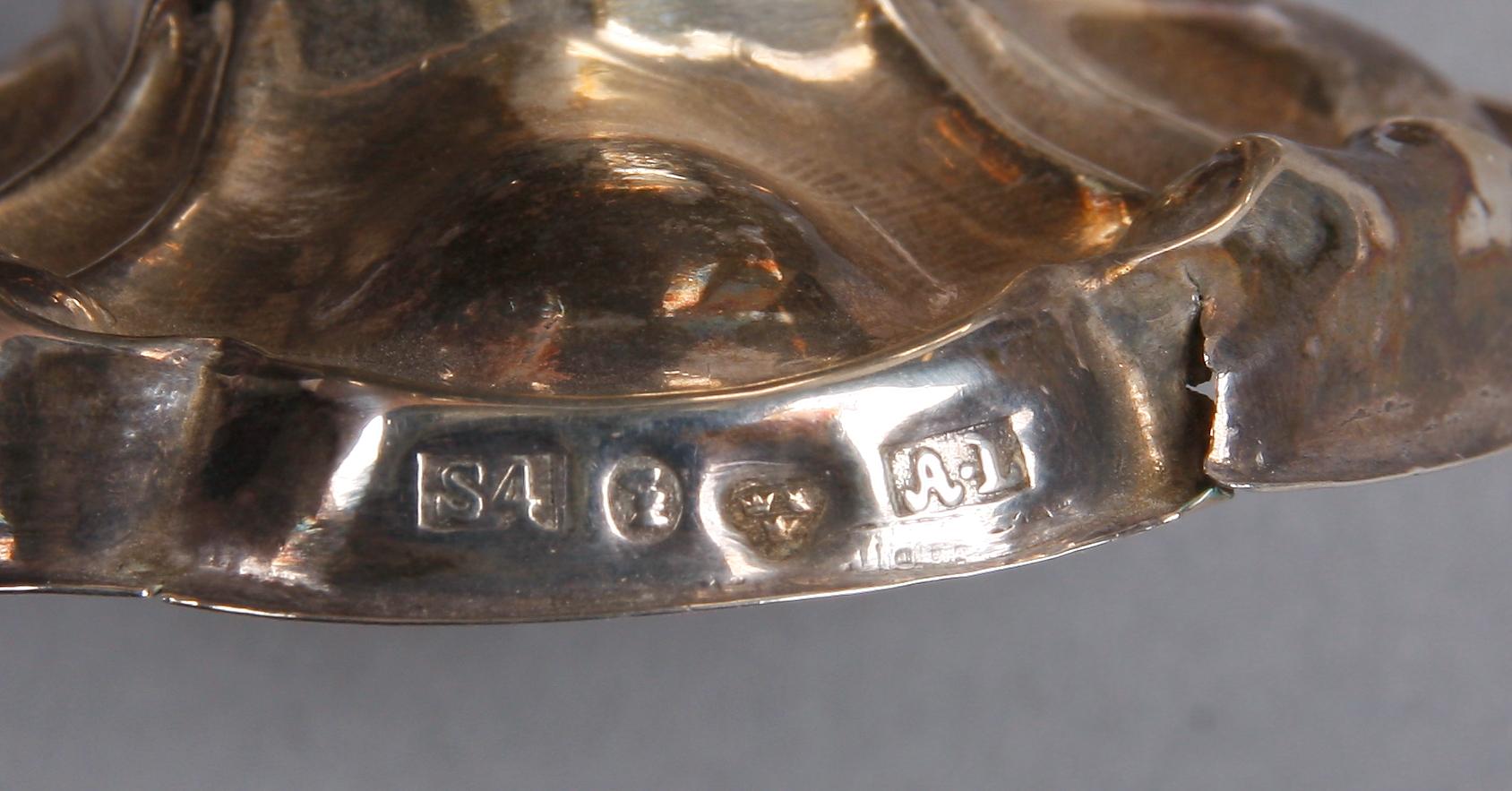 GRÄDDKANNA, silver, nyrokoko, Adolf Lillja, Stockholm 1848.