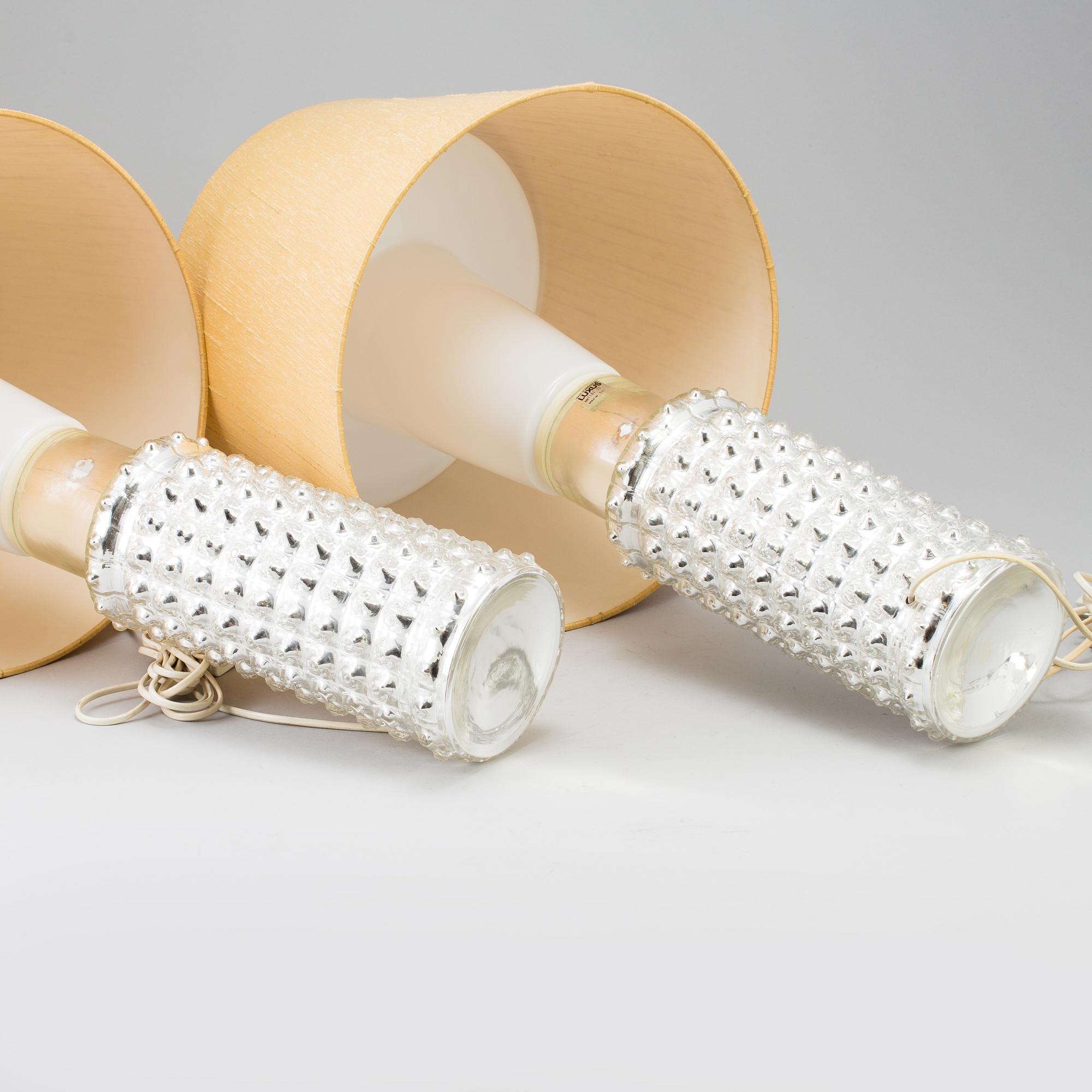 BORDSLAMPOR, ett par, Helena Tynell, Luxus, formgivna 1968.