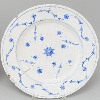 Two Swedish Rörstrand faience dishes, 18th Century.