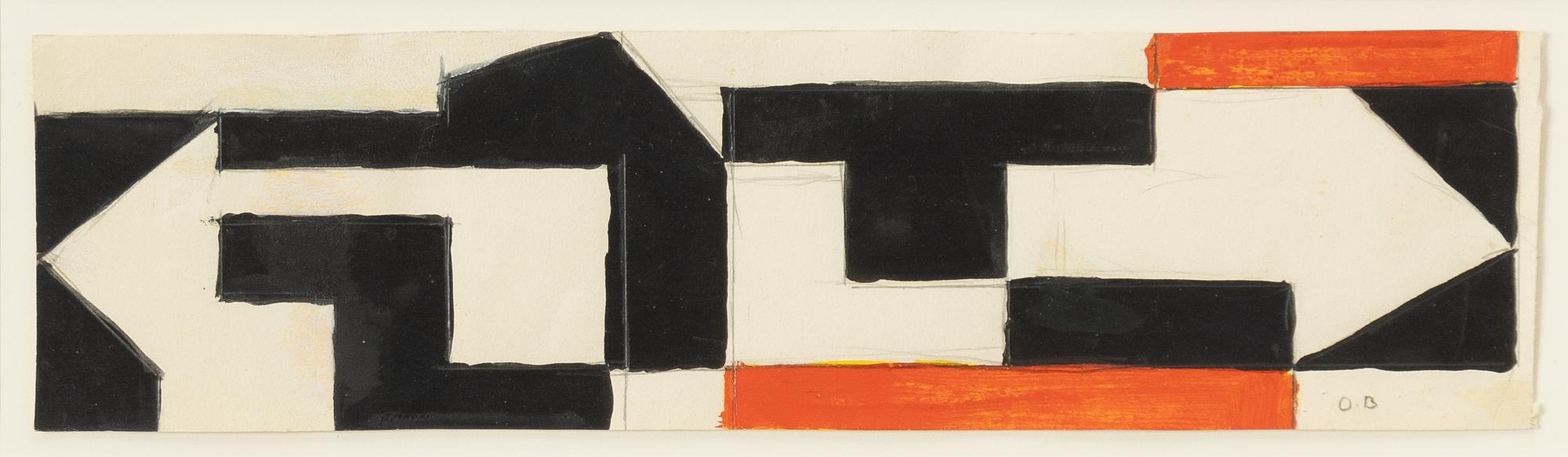 Olle Bonniér, Composition in red, black and white.