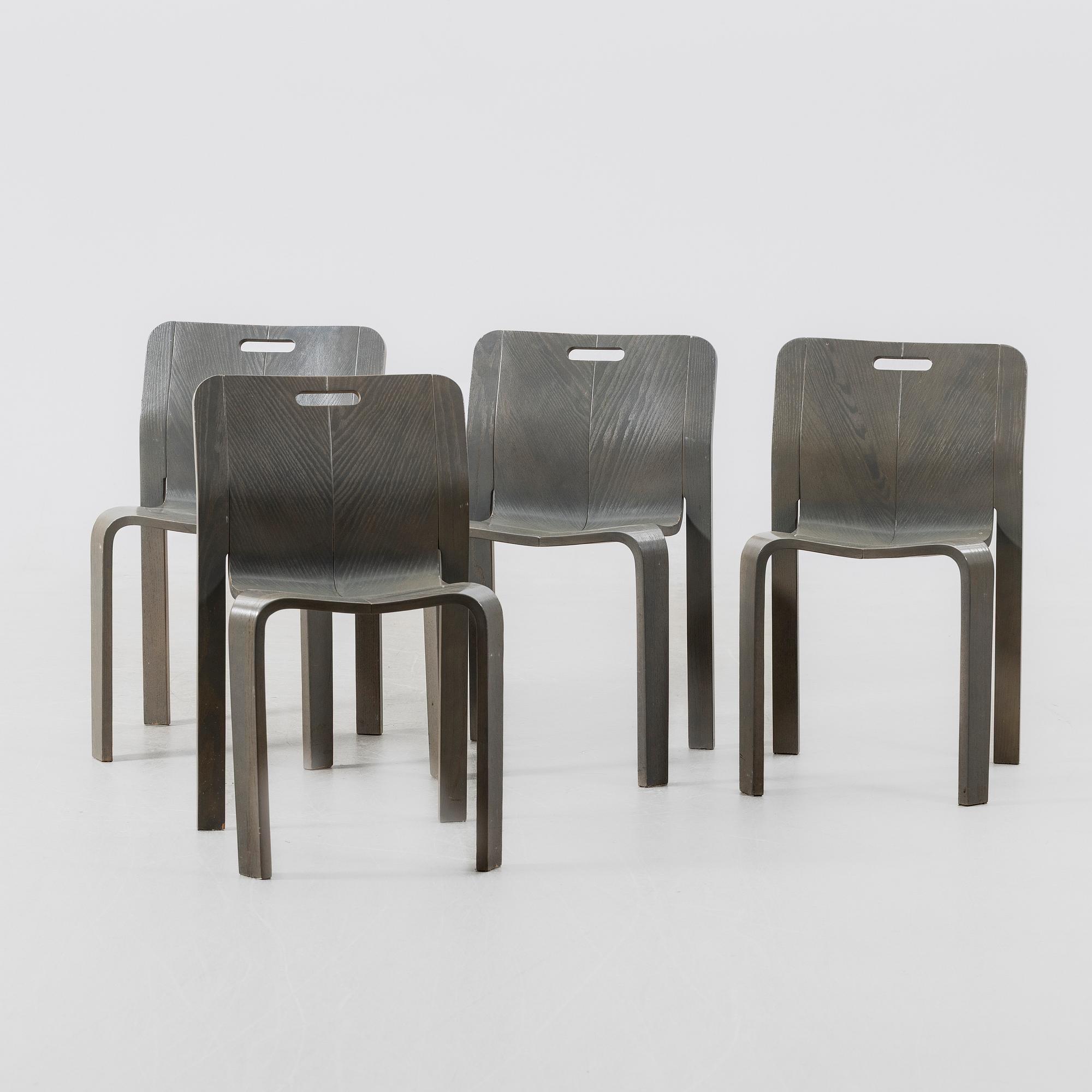 Jan Ekselius, chairs, 4 pcs, JOC Möbler, Vetlanda, second half of the 20th century.