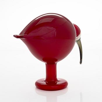 Oiva Toikka, a 'Red Ibis' glass bird, second quality, signed O. Toikka Nuutajärvi II.