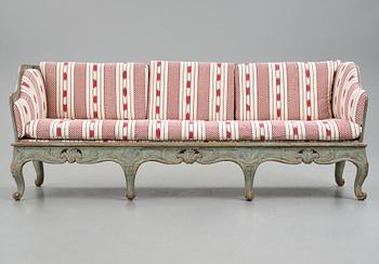 Soffa, Sverige, 1700-talets andra hälft. Rokoko.
