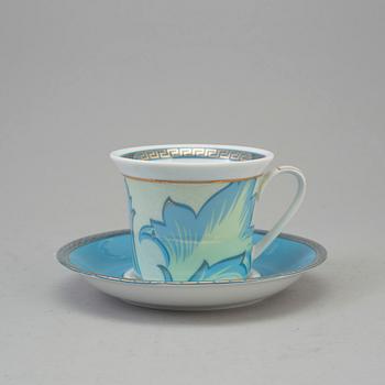 Coffee set, 6 cups with plates. "Arabesque", Versace för Rosenthal. Hight 8 cm, Diameter 9.5 cm. Plates diameter 16 cm.