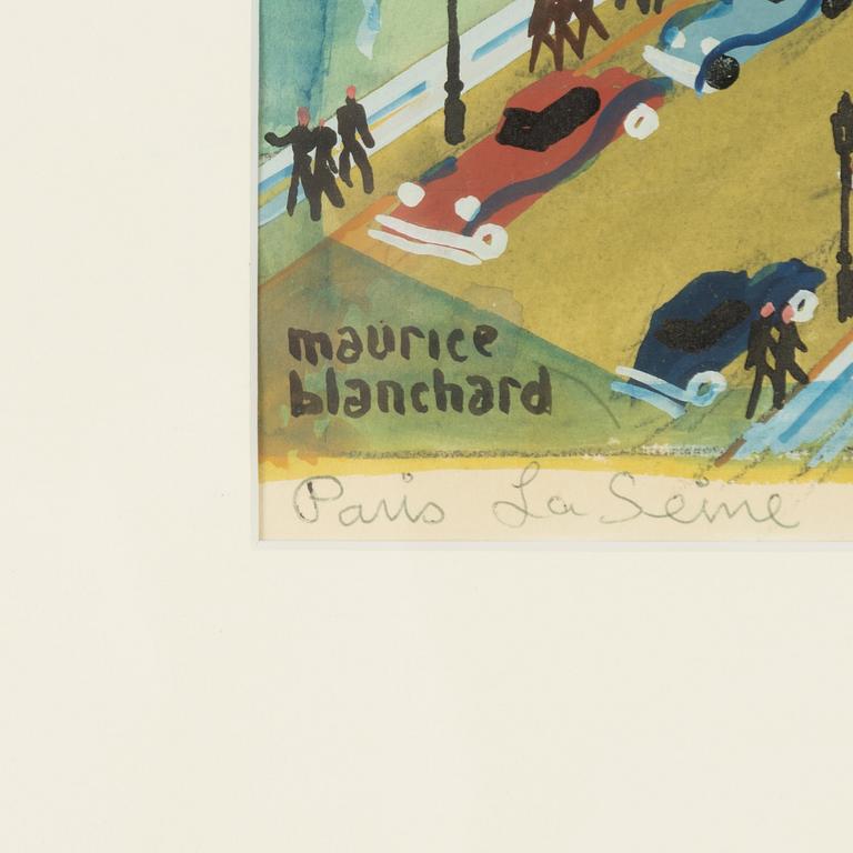 Maurice Blanchard,  "Paris, La Seine, Place du Chatelet et le Theatre".