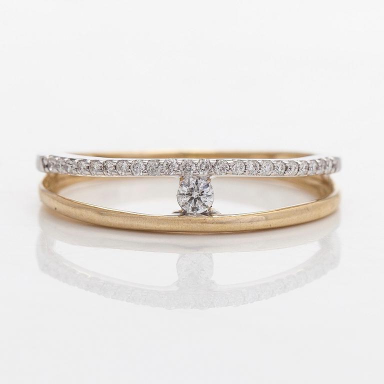 Ring, 14K guld och diamanter.