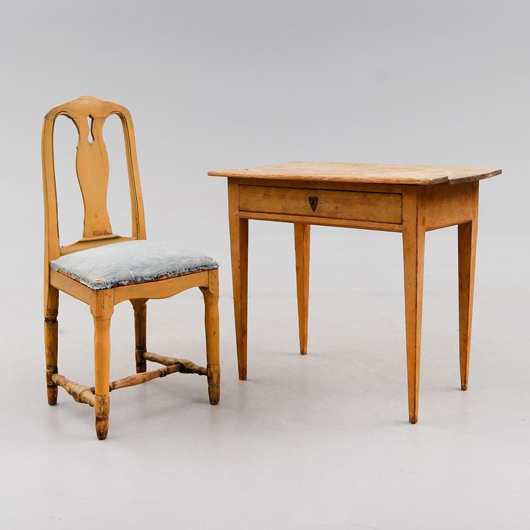 BORD OCH STOL, allmoge, 1800-talets första hälft.