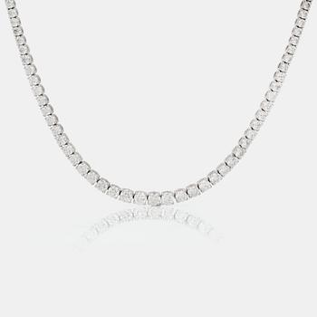 632. A diamond necklace, 13.09 cts accordning to engraving.