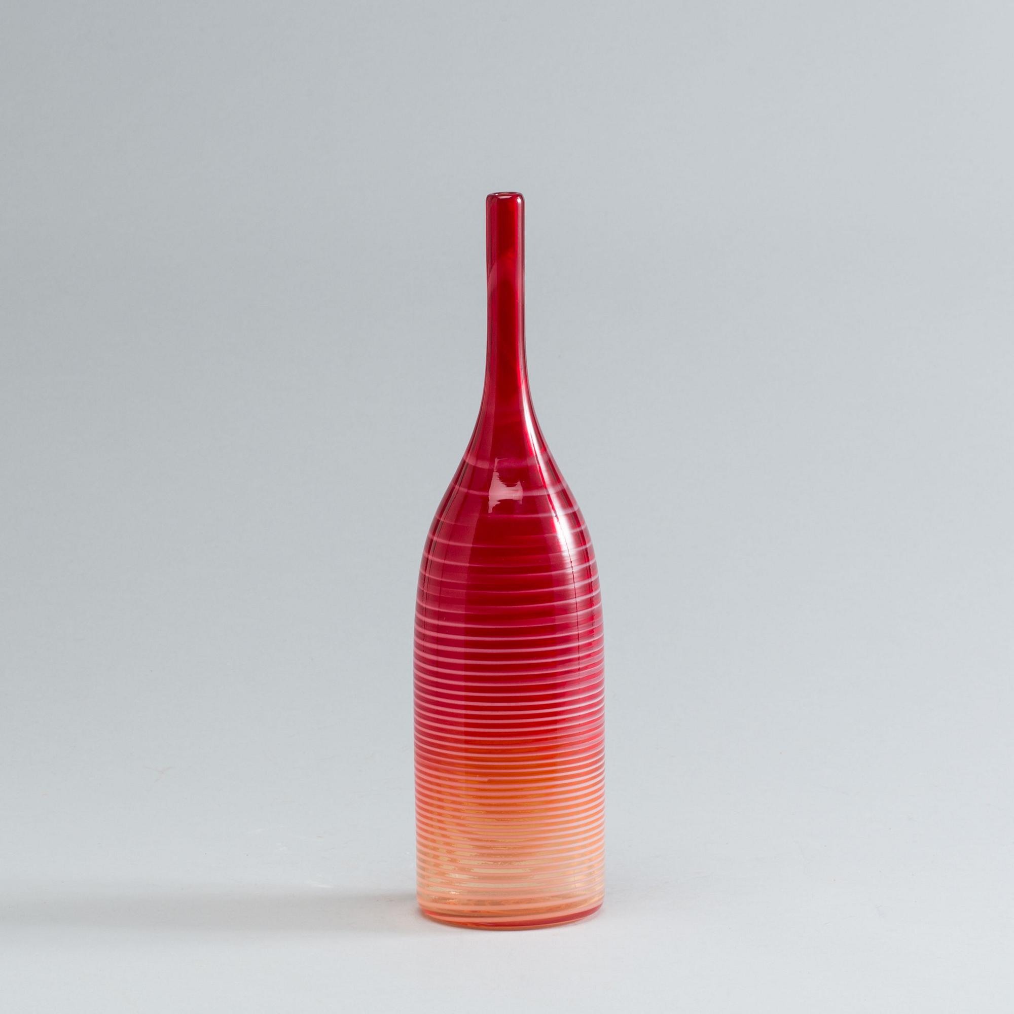 A CENDESE GLASS VASE, 1980.