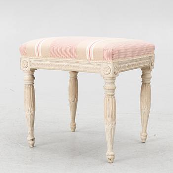 A late Gustavian stool by M- Lundberg (master in Stockholm 1775-1812).