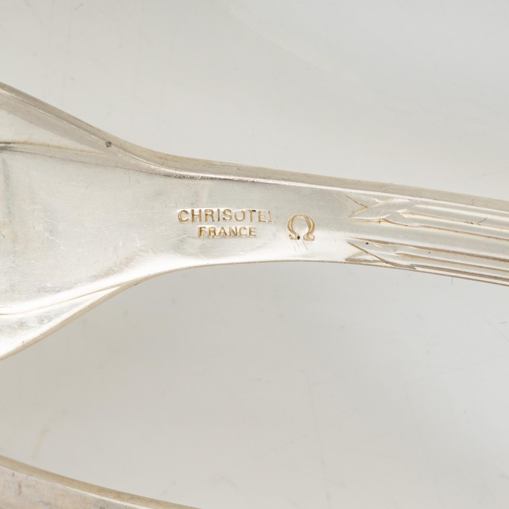 An 72-piece, silver plated culery, Chrisotel, France.