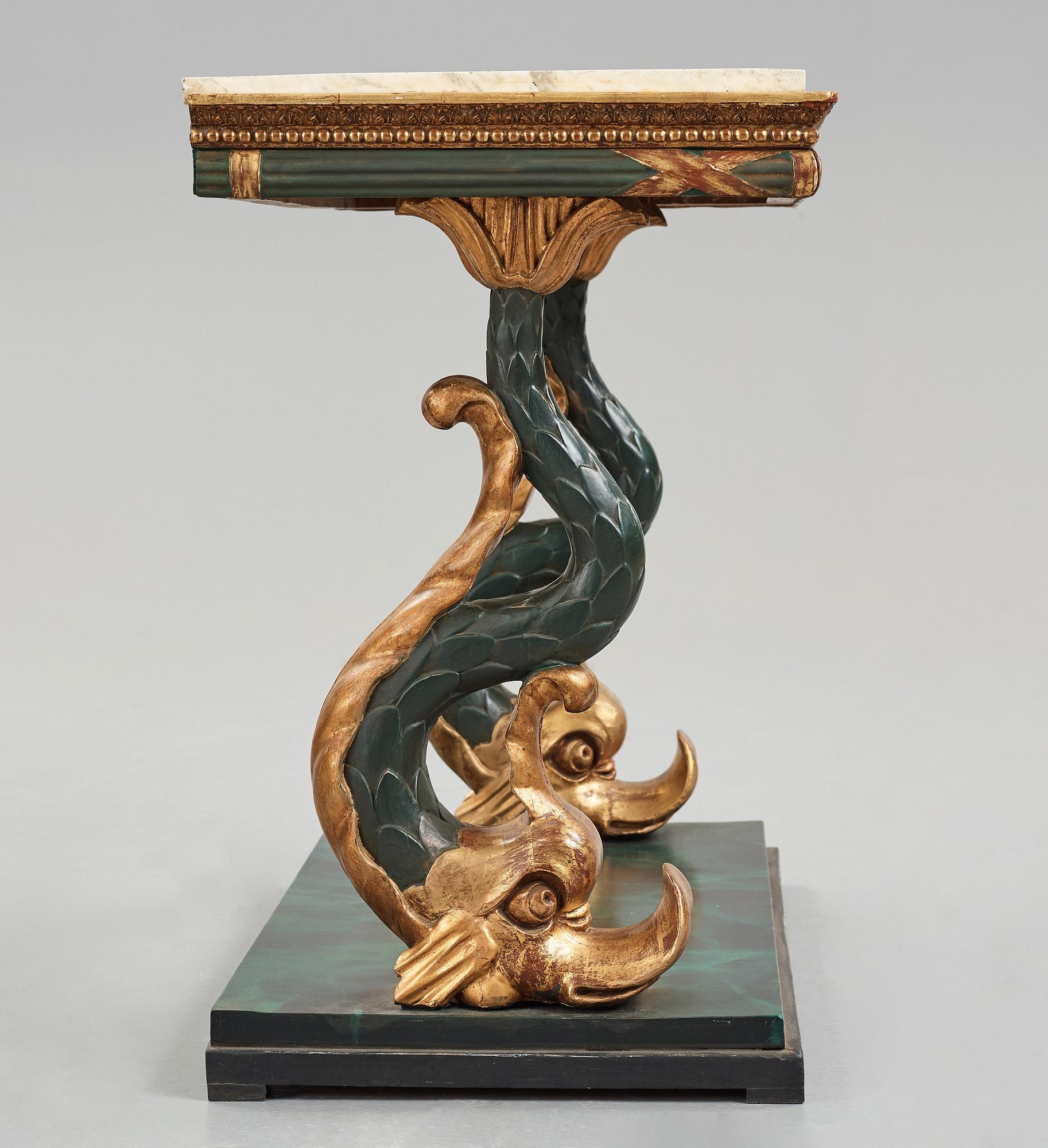 A Swedish Empire console table, early 19th century.