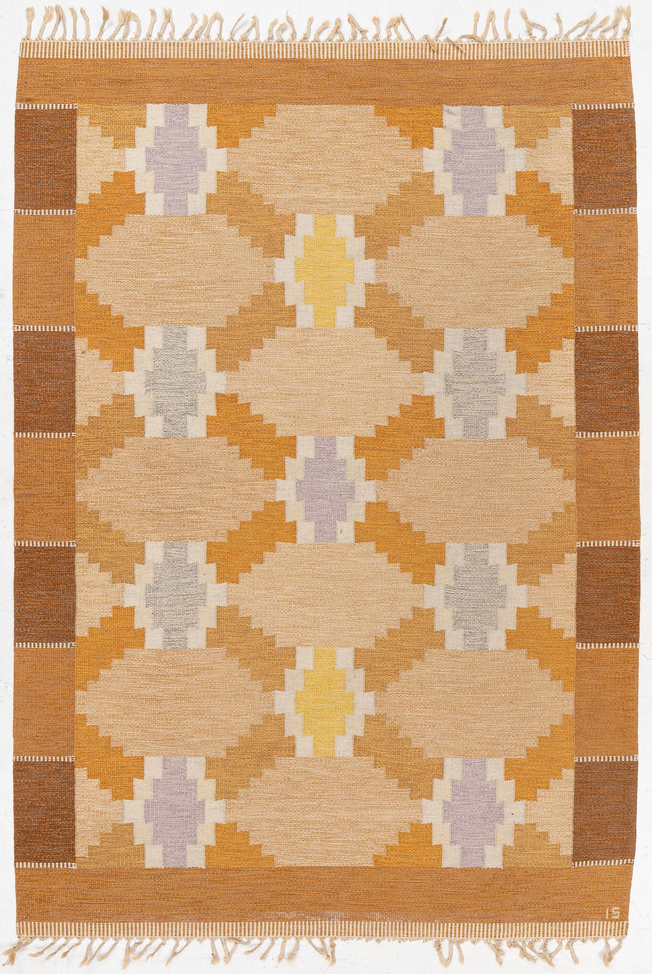 Ingegerd Silow, a flat weave rug, 200 x 138 cm.
