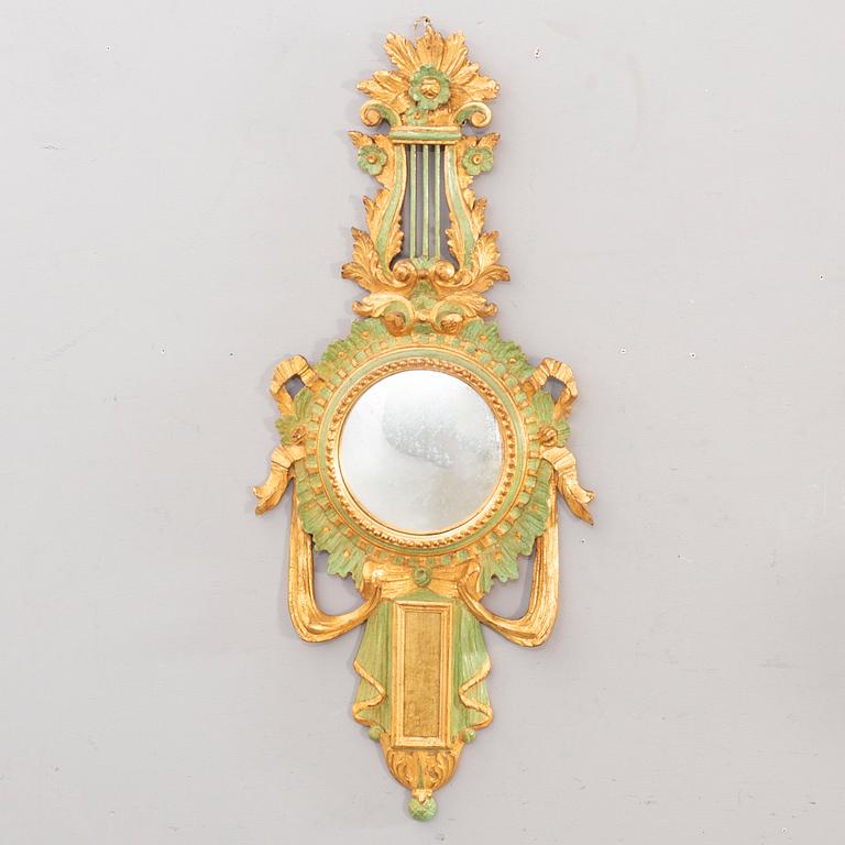 An md 20th century wood mirror from Paoletti, Firenze Italy.