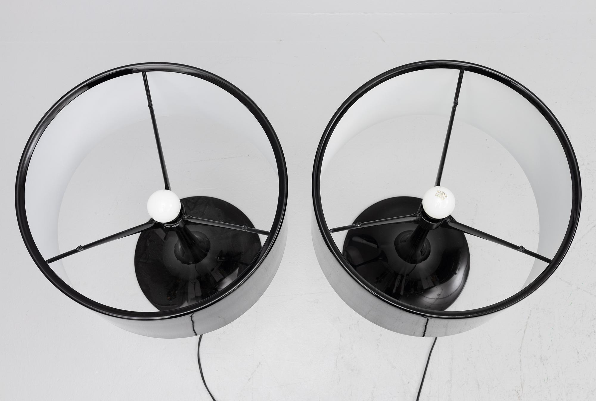 Sebastian Wong, table lamps, a pair, Spun Light T2, Flos, Italy.