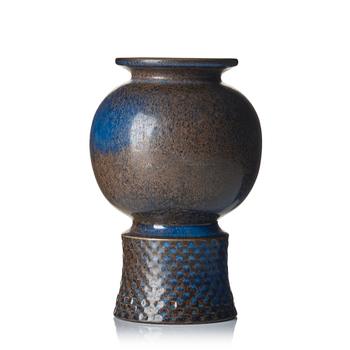 73. Stig Lindberg, a blue glazed stoneware vase, Gustavsberg Studio, Sweden, 1966.