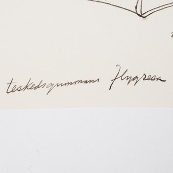 BJÖRN BERG, ink drawing "Teskedsgumman" signed.