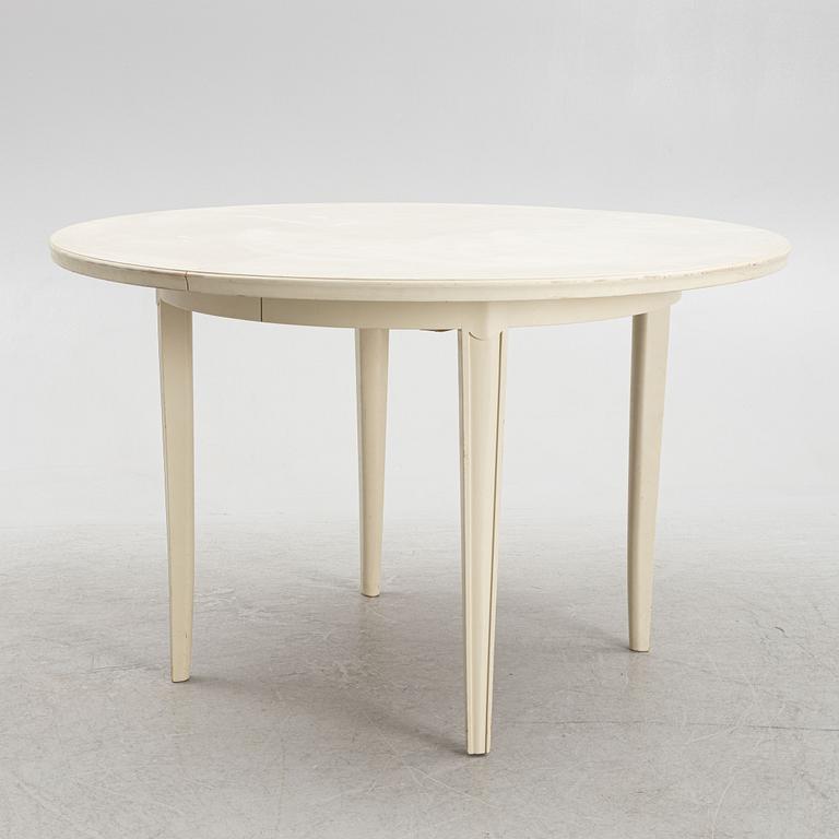 Carl Malmsten, six 'Juni' chairs and a dining table, second half of the 20th Century.