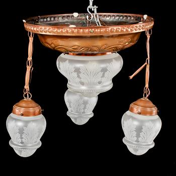 TAKLAMPA, jugend, 1900-talets första del. Höjd 45 cm.