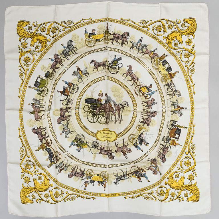 SCARF, Hermès, "Promenade de Longchamps ", issued 1965.