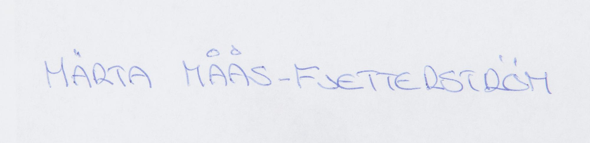 Märta Måås-Fjetterström, Tekstiili, "Grodblad röd", signeerattu AB MMF.