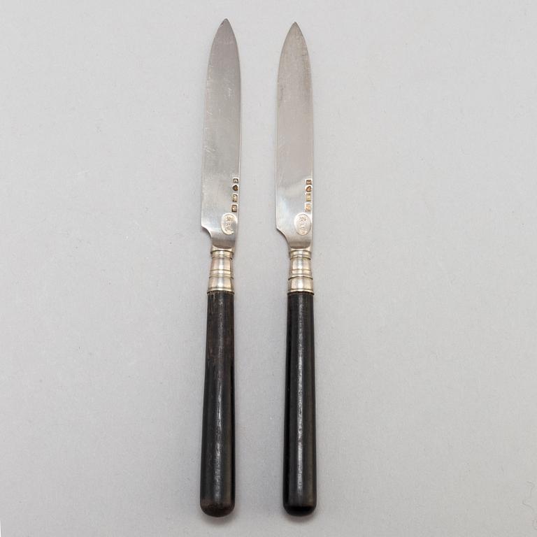 ANDERS NILSSON, 12 silver fruit knives, Lund 1904-5.