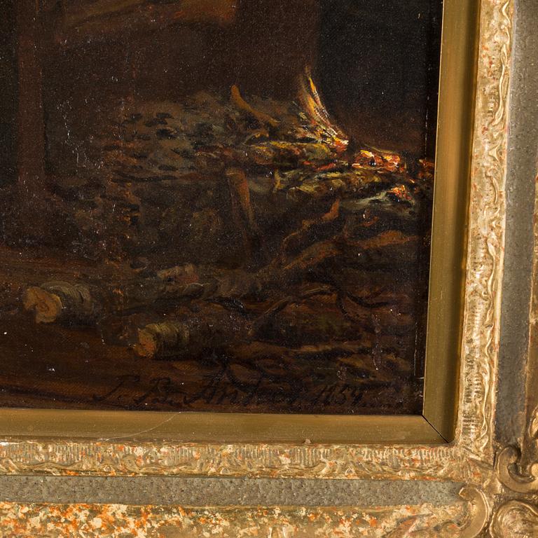 OKÄND KONSTNÄR, olja på duk, signerad P.B. Anker och daterad 1854.