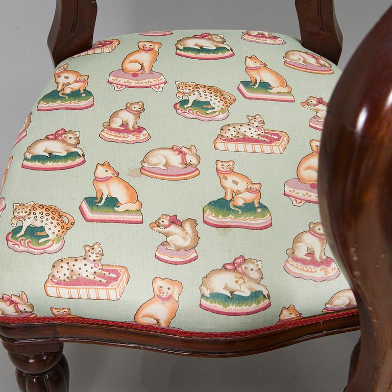 Matbord och stolar, 8 st, mahogny, regency-stil, 1900-talets slut.