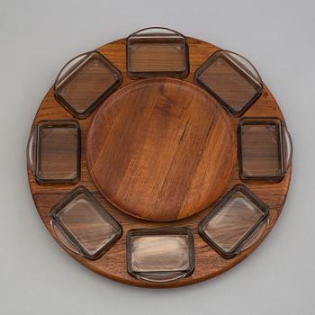 A teak and glass 'lazy Susan, Digsmed, Denmark.