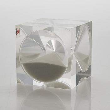 Tapio Wirkkala, An acrylic hourglass / sand timer with white sand for Vakumotuote oy.  Designed in 1980.