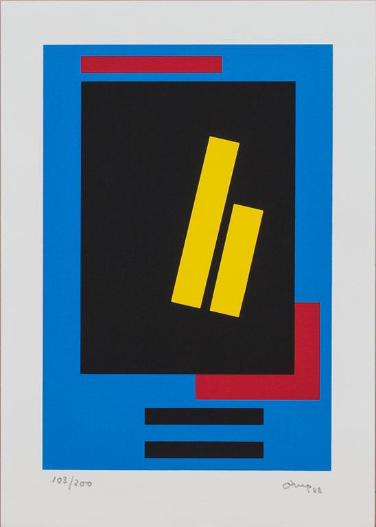 BENGT ORUP, serigrafi, signerad, daterad 88 och numrerad 103/200.