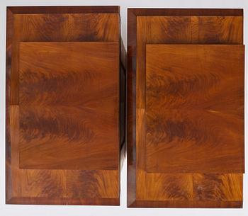 A pair of Swedish Empire mahogany bibliothèques, Stockholm, early 18th century.