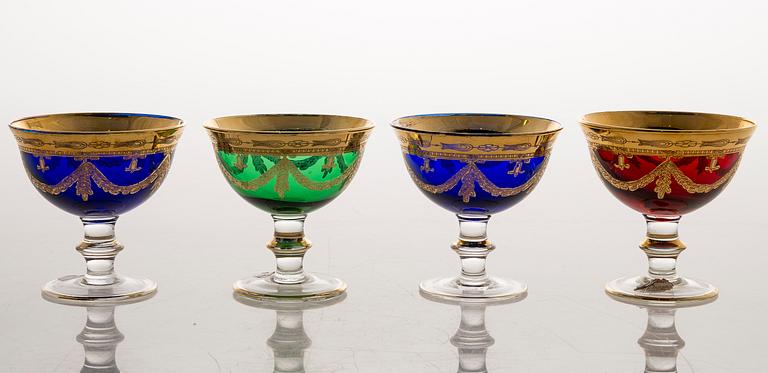 A set of footed Murano glasses and bowls, Italy, around mid-20th Century.