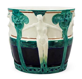 An Alf Wallander Art Nouveau creamware urn, Rörstrand.