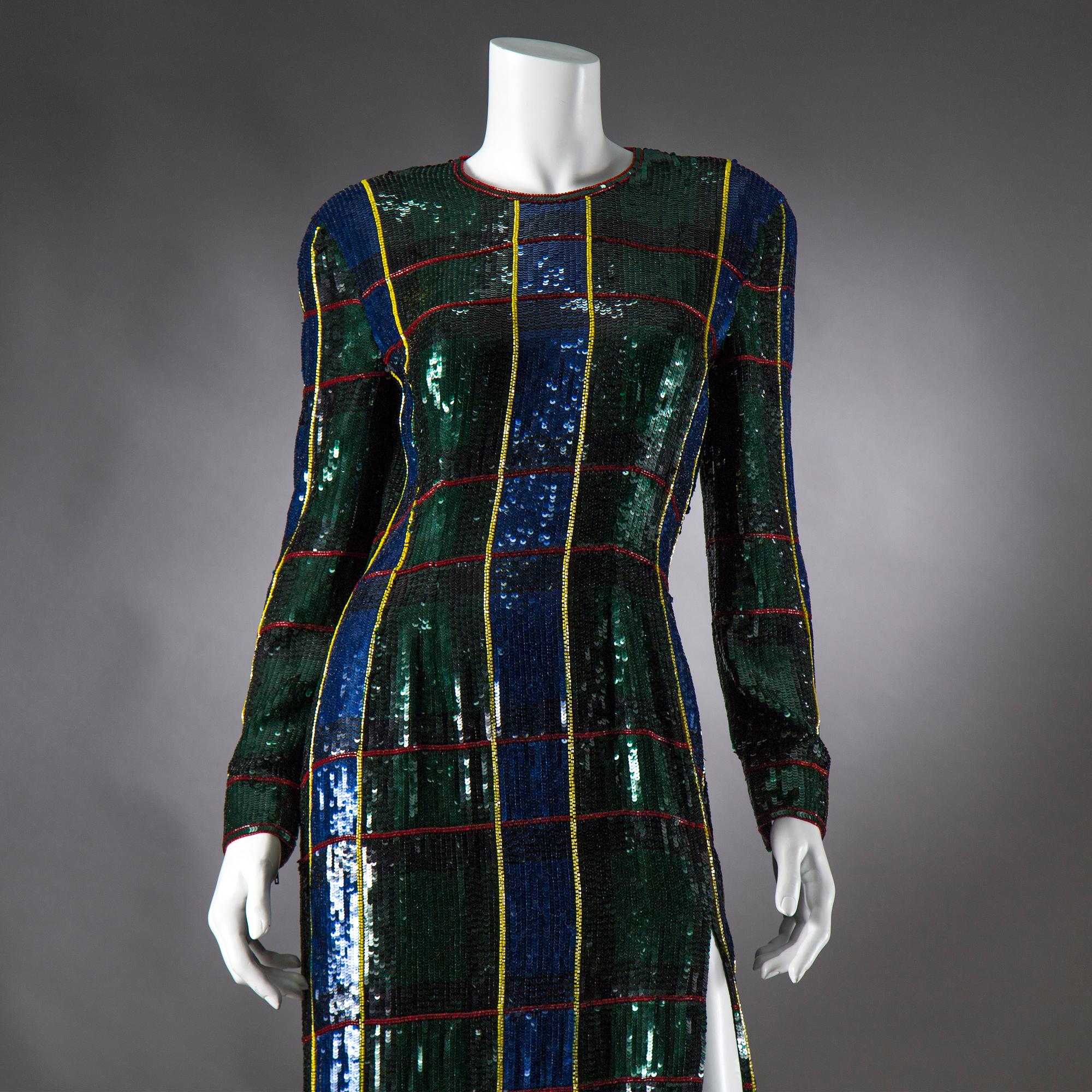 An Escada Couture sequin dress, size 38.