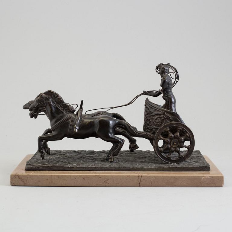 SKULPTURGRUPP, järn/brons, efter antik förebild, 1900-talets första hälft.