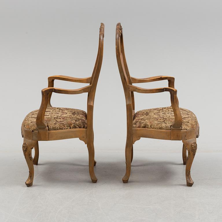 A pair of rococo style chairs.