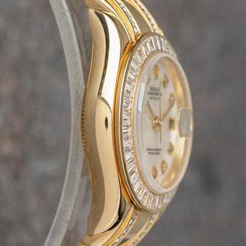 Rolex, Datejust, Pearlmaster, "Baguette Bezel", "Diamond-Set Bracelet", "MOP Dial", ca 1995.